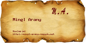 Mingl Arany névjegykártya